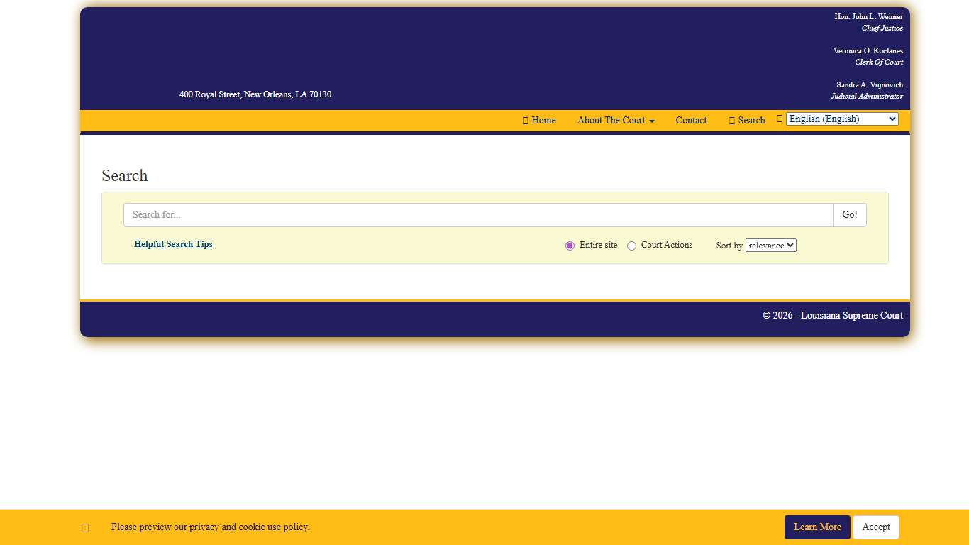 Search - Louisiana Supreme Court